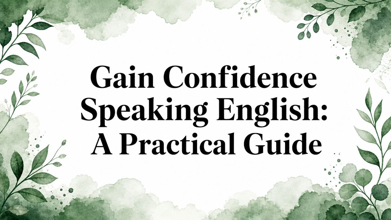 Gain Confidence Speaking English: A Practical Guide