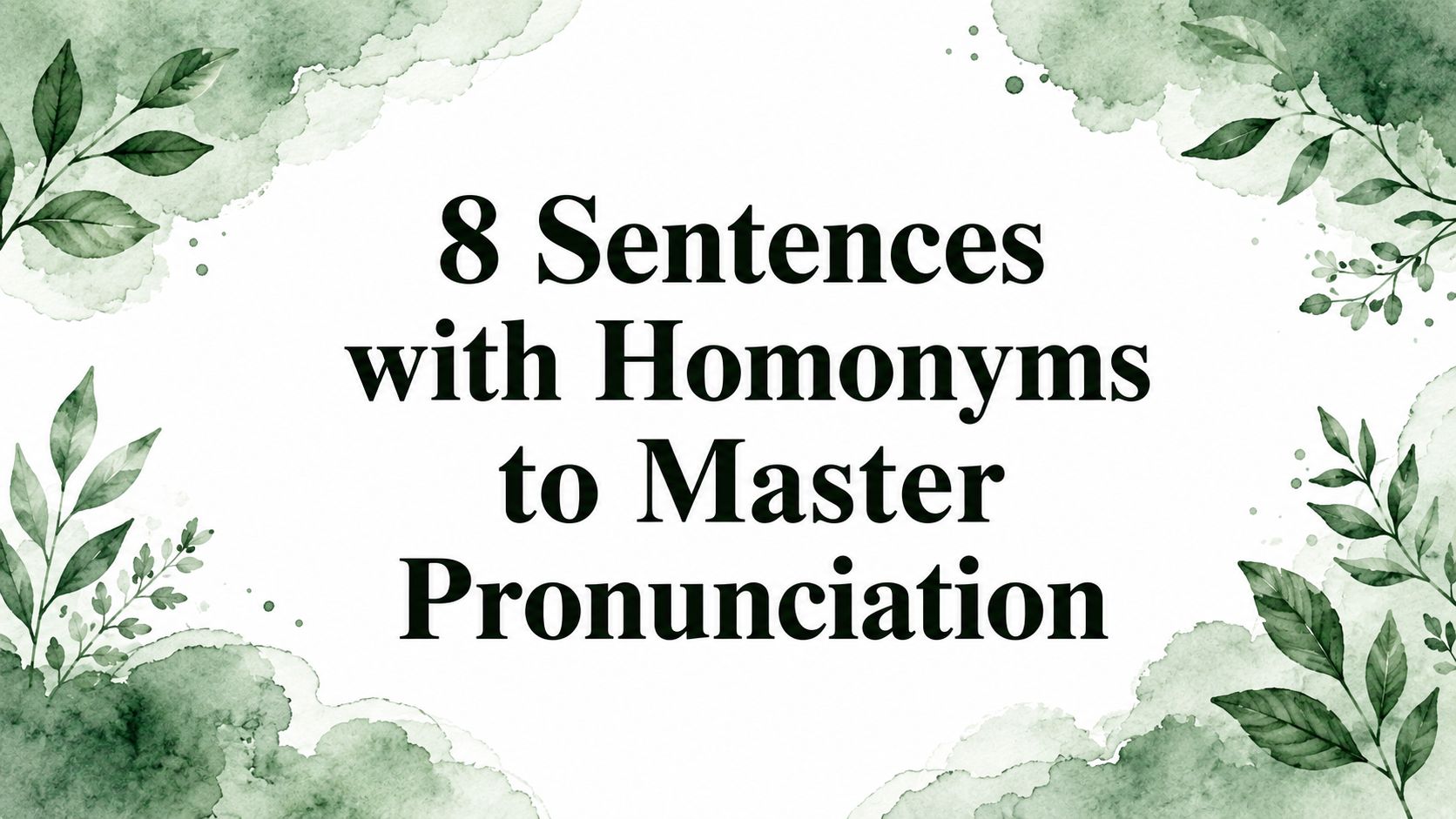 Homonyms Examples: 8 Sets with Sentences to Practice Aloud