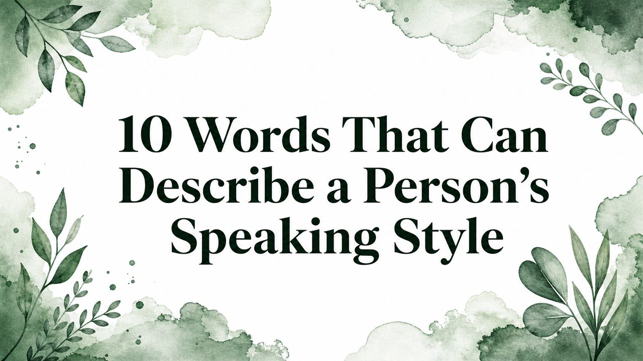 10 Words That Can Describe a Person's Speaking Style